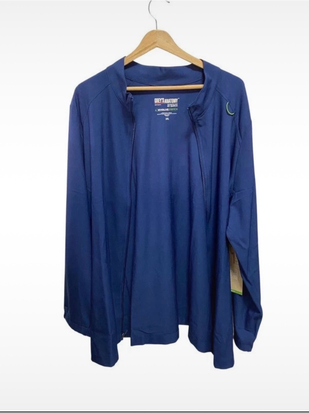 Grey's Anatomy by Barco Navy Professional Zip-Front Scrub Jacket Size 2XL